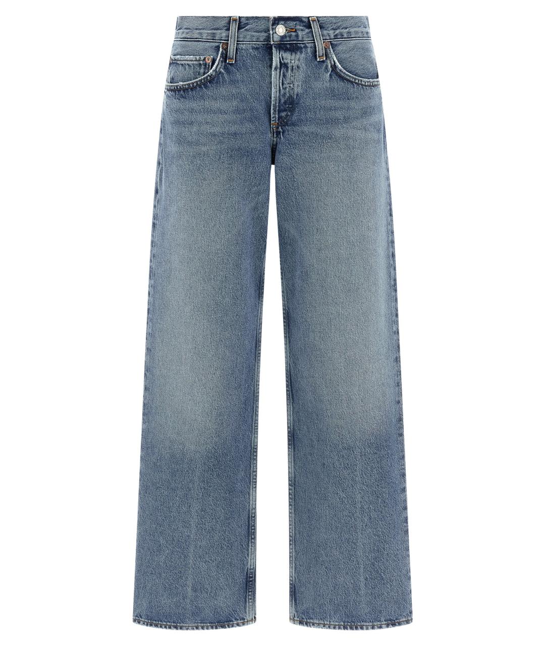 AGOLDE Голубые хлопковые джинсы клеш, фото 1