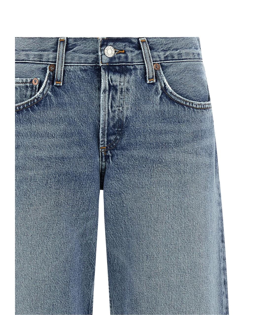 AGOLDE Голубые хлопковые джинсы клеш, фото 3