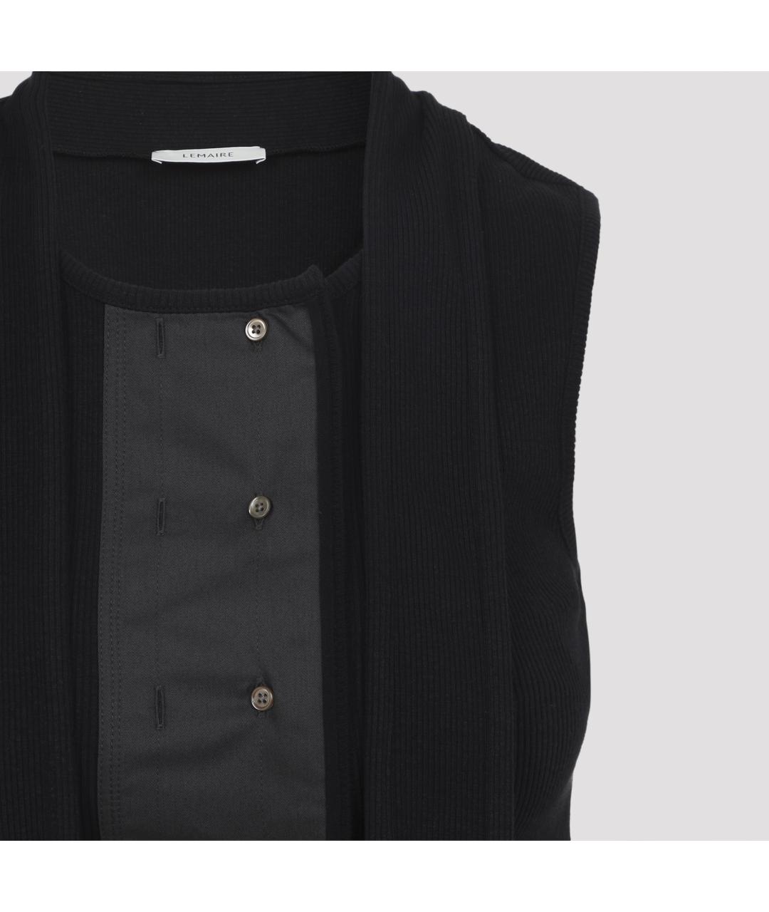 LEMAIRE Черная хлопковая блузы, фото 4