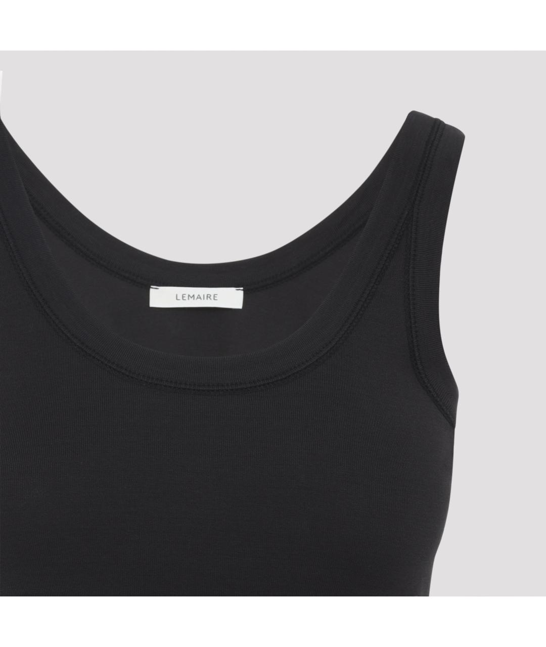 LEMAIRE Черная хлопковая майка, фото 4