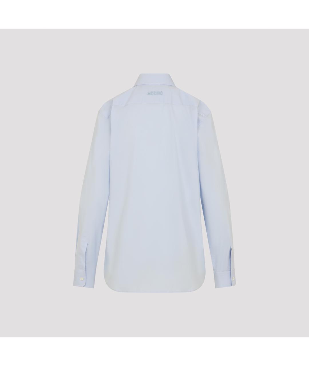 MOSCHINO Голубая хлопковая рубашка, фото 3
