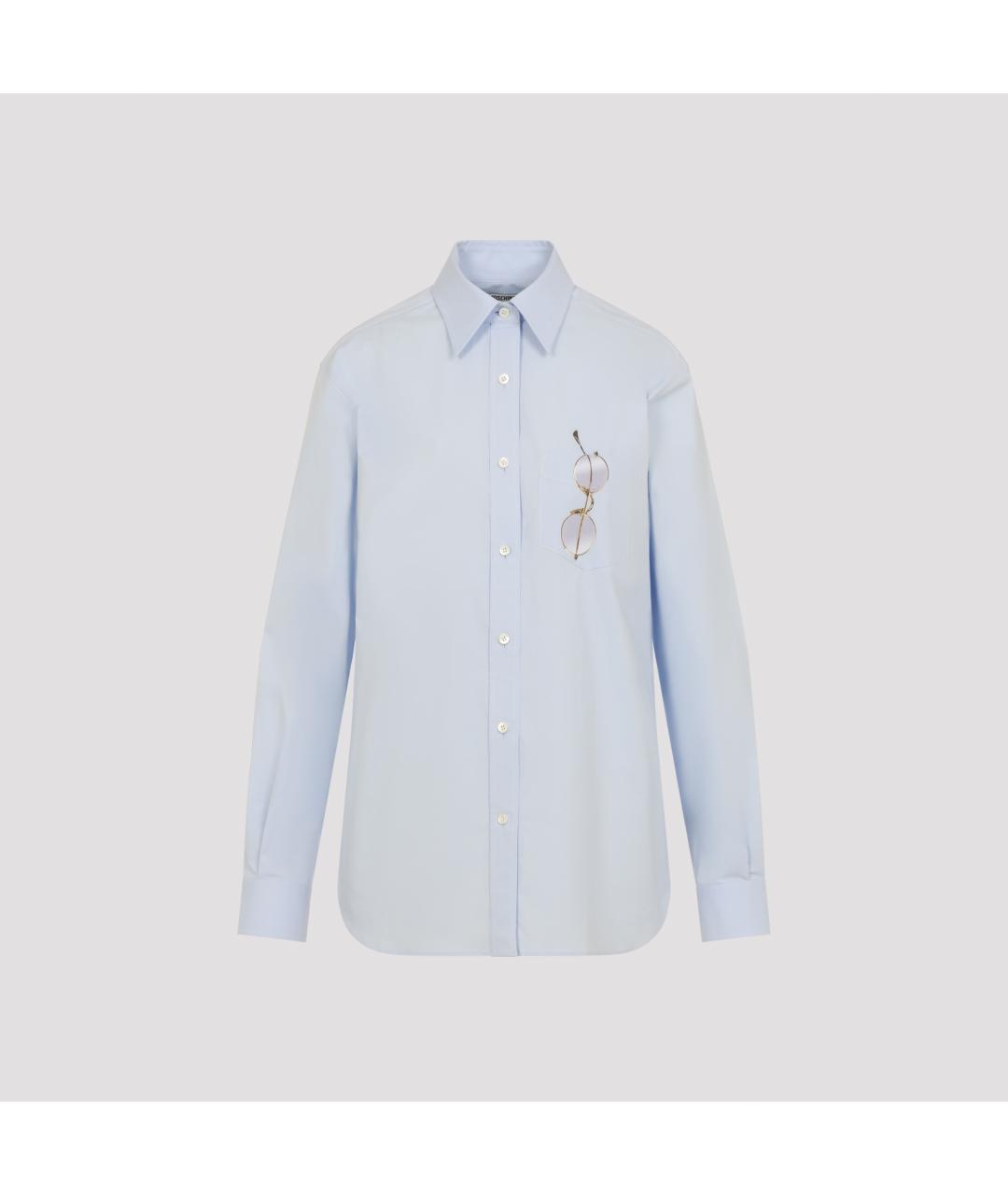 MOSCHINO Голубая хлопковая рубашка, фото 2