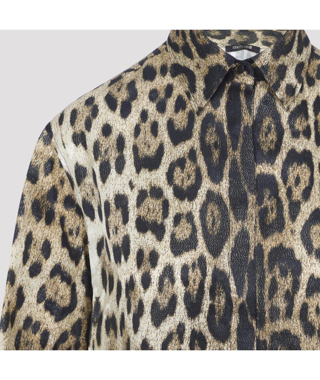 ROBERTO CAVALLI Мульти полиэстеровая рубашка, фото 4