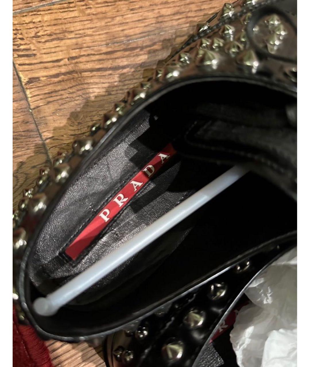 PRADA Черные кроссовки из лакированной кожи, фото 6
