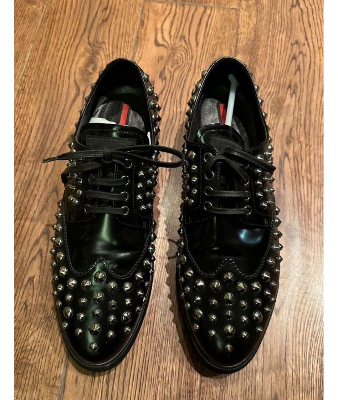 PRADA Черные кроссовки из лакированной кожи, фото 2