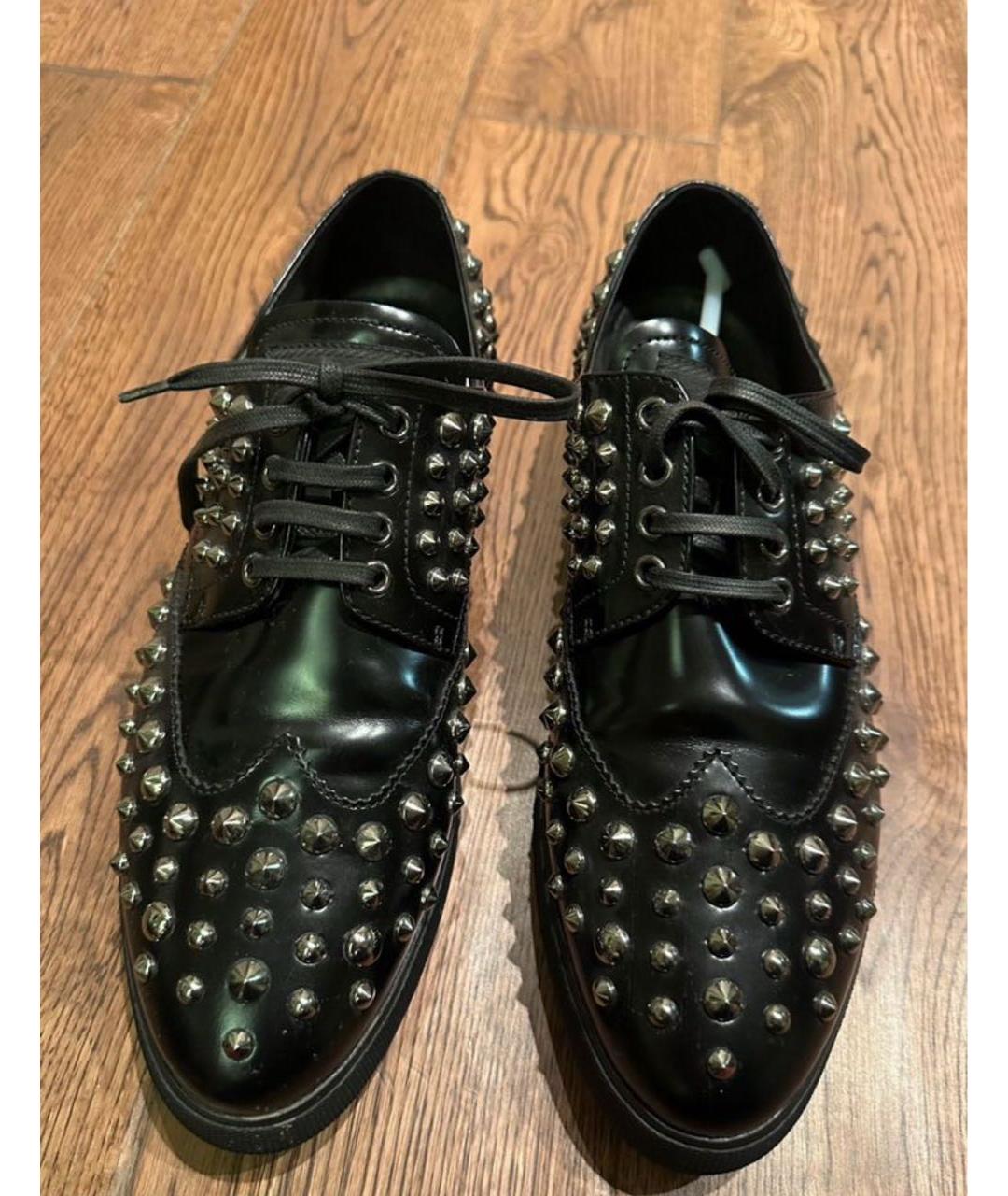 PRADA Черные кроссовки из лакированной кожи, фото 3