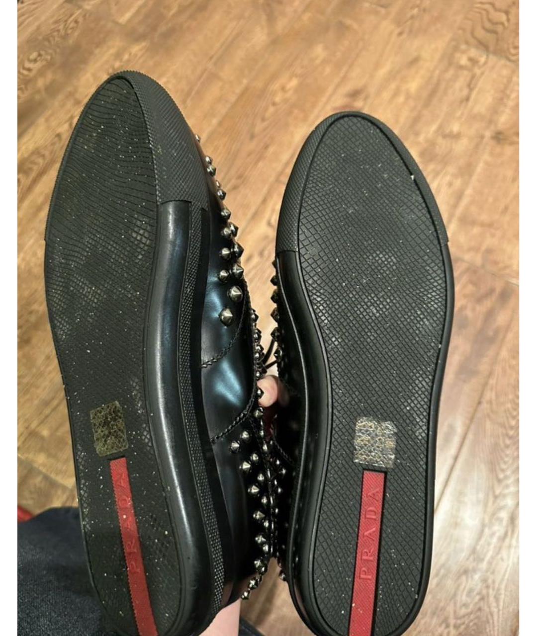 PRADA Черные кроссовки из лакированной кожи, фото 7