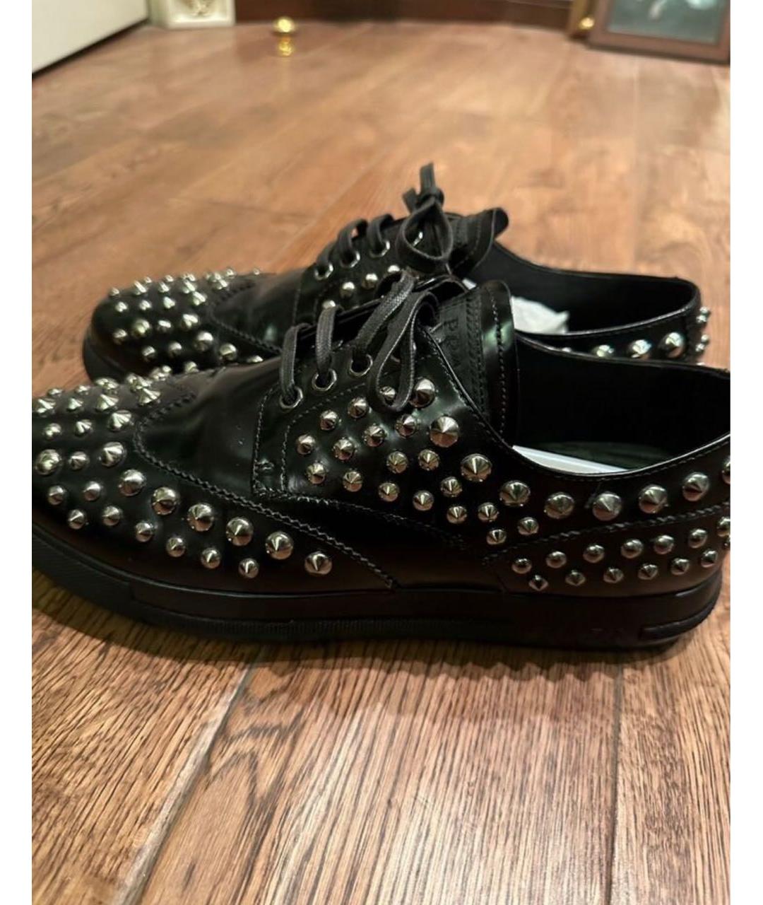 PRADA Черные кроссовки из лакированной кожи, фото 5