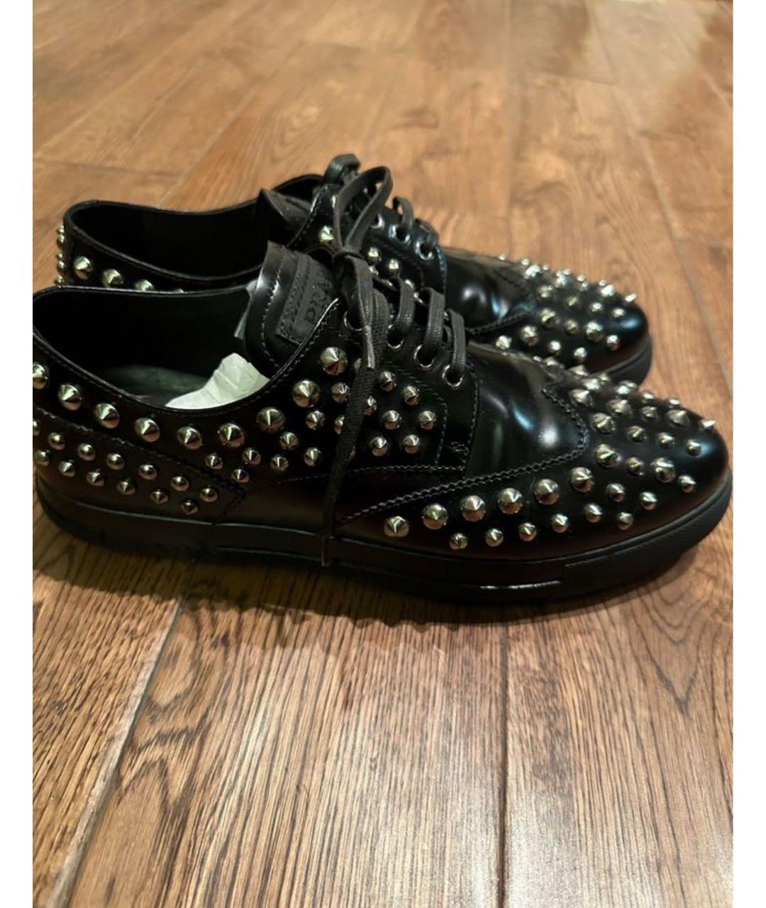 PRADA Черные кроссовки из лакированной кожи, фото 8