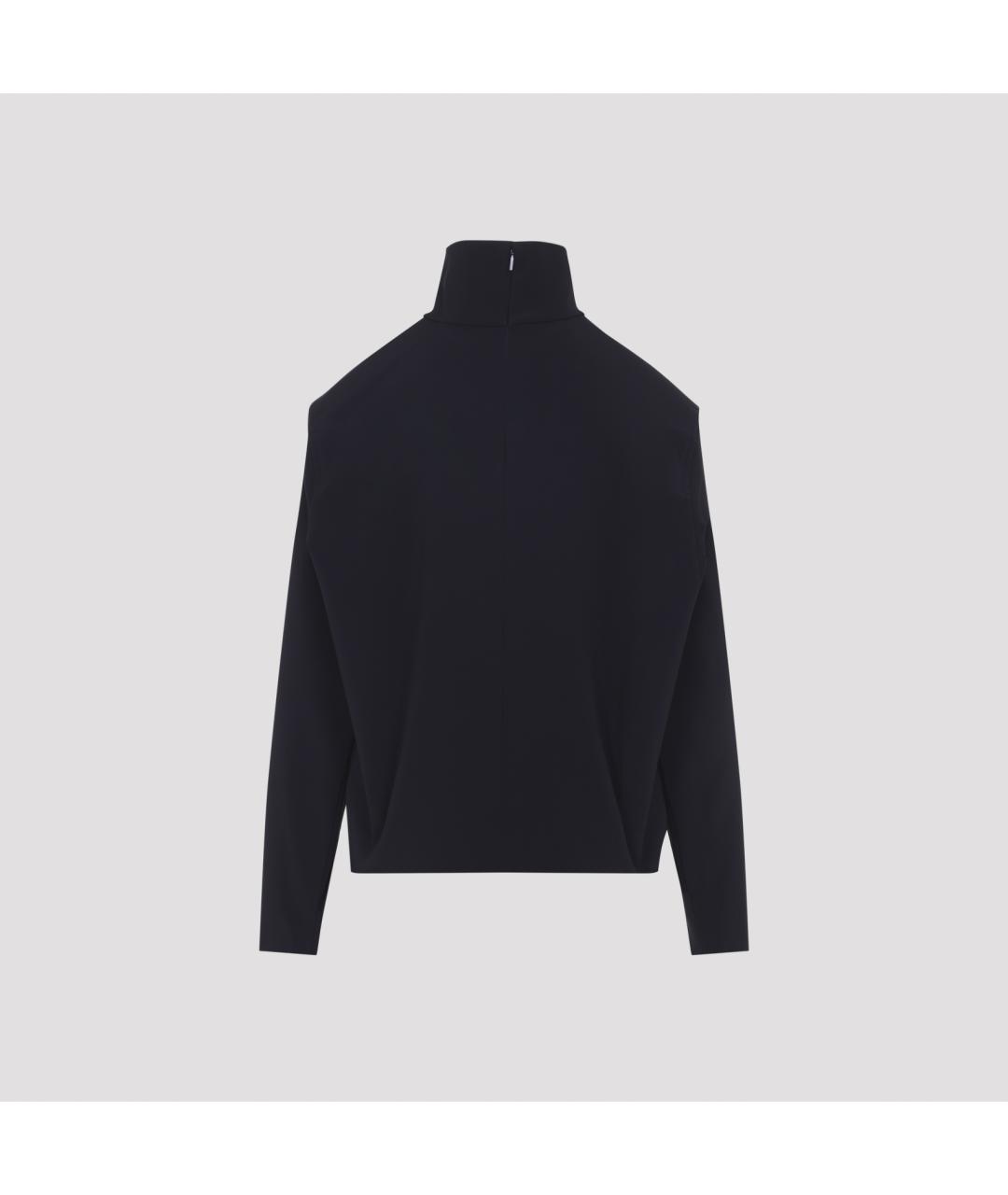 SAINT LAURENT Темно-синяя вискозная блузы, фото 4