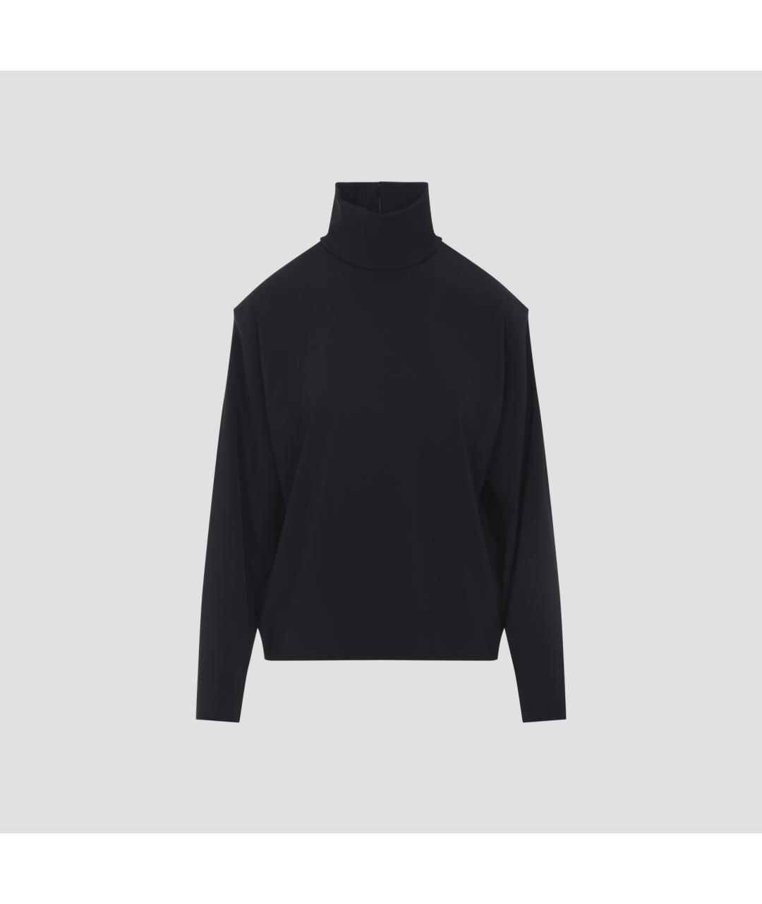 SAINT LAURENT Темно-синяя вискозная блузы, фото 2