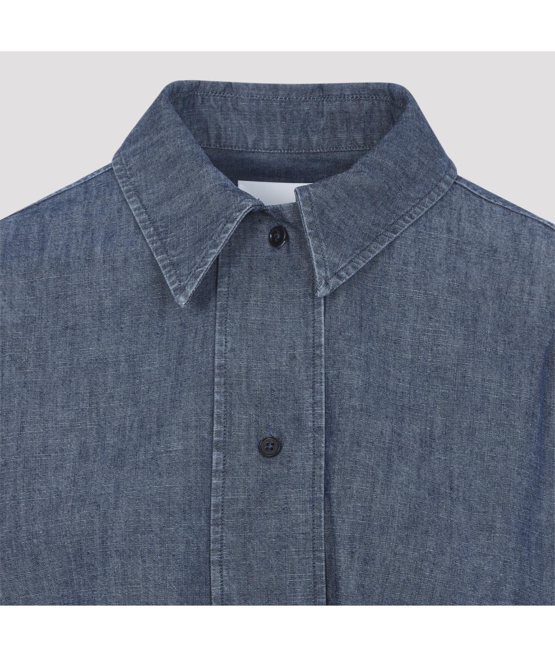 JIL SANDER Синяя хлопковая рубашка, фото 6