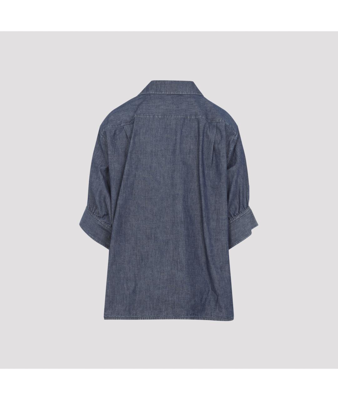 JIL SANDER Синяя хлопковая рубашка, фото 4