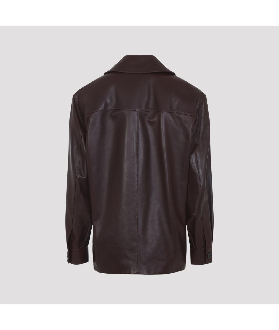 SAINT LAURENT Бордовая кожаная куртка, фото 4