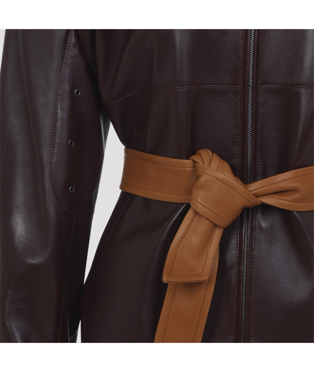 SAINT LAURENT Бордовая кожаная куртка, фото 6