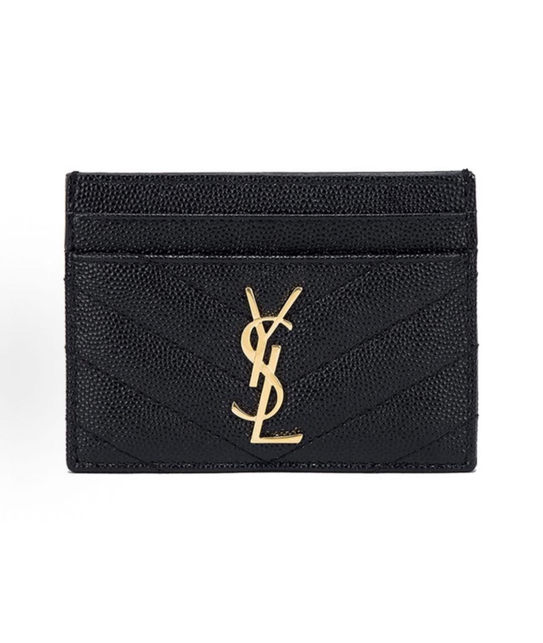 SAINT LAURENT Черный кожаный кардхолдер, фото 8