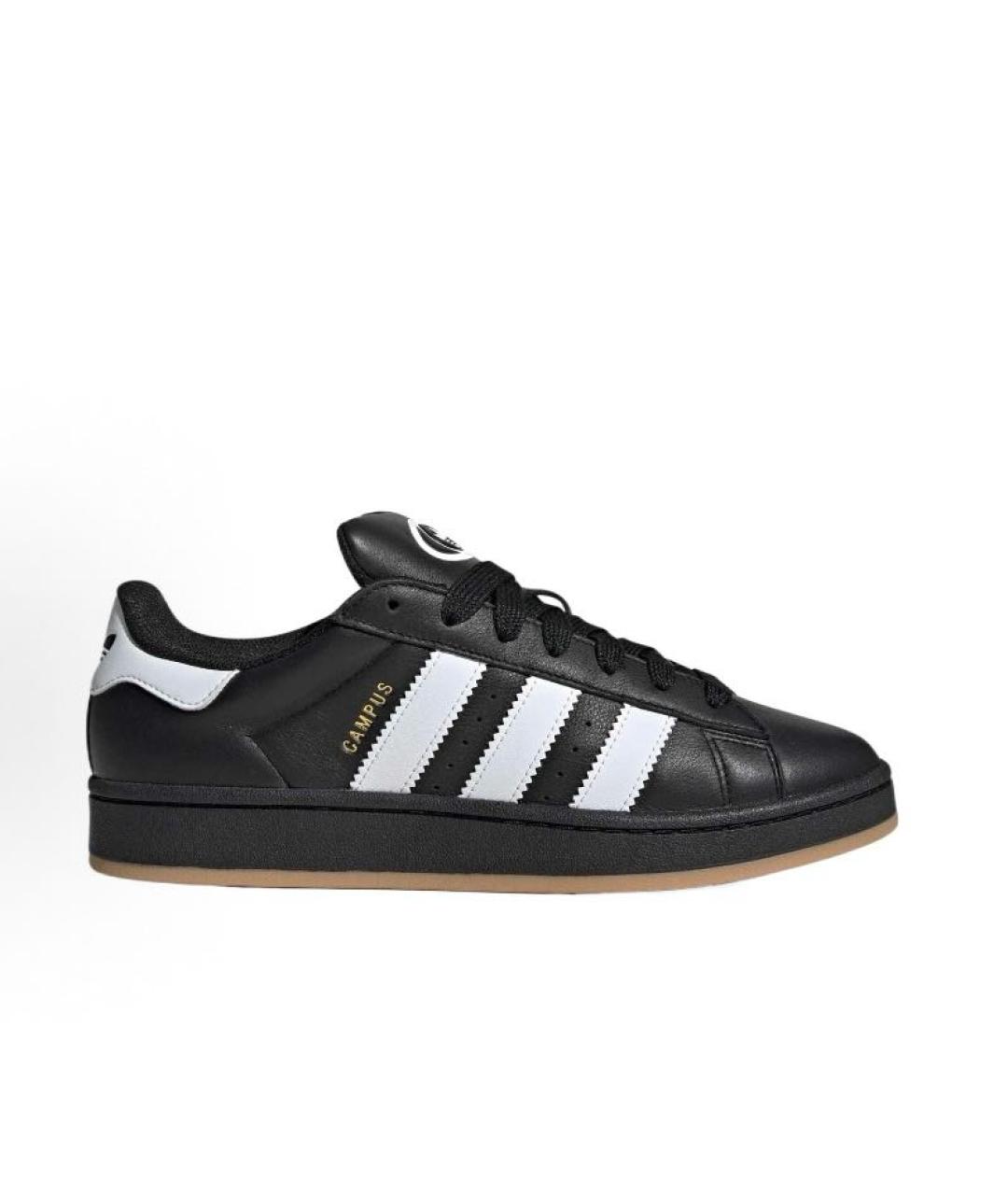 ADIDAS Черные кожаные кроссовки, фото 1