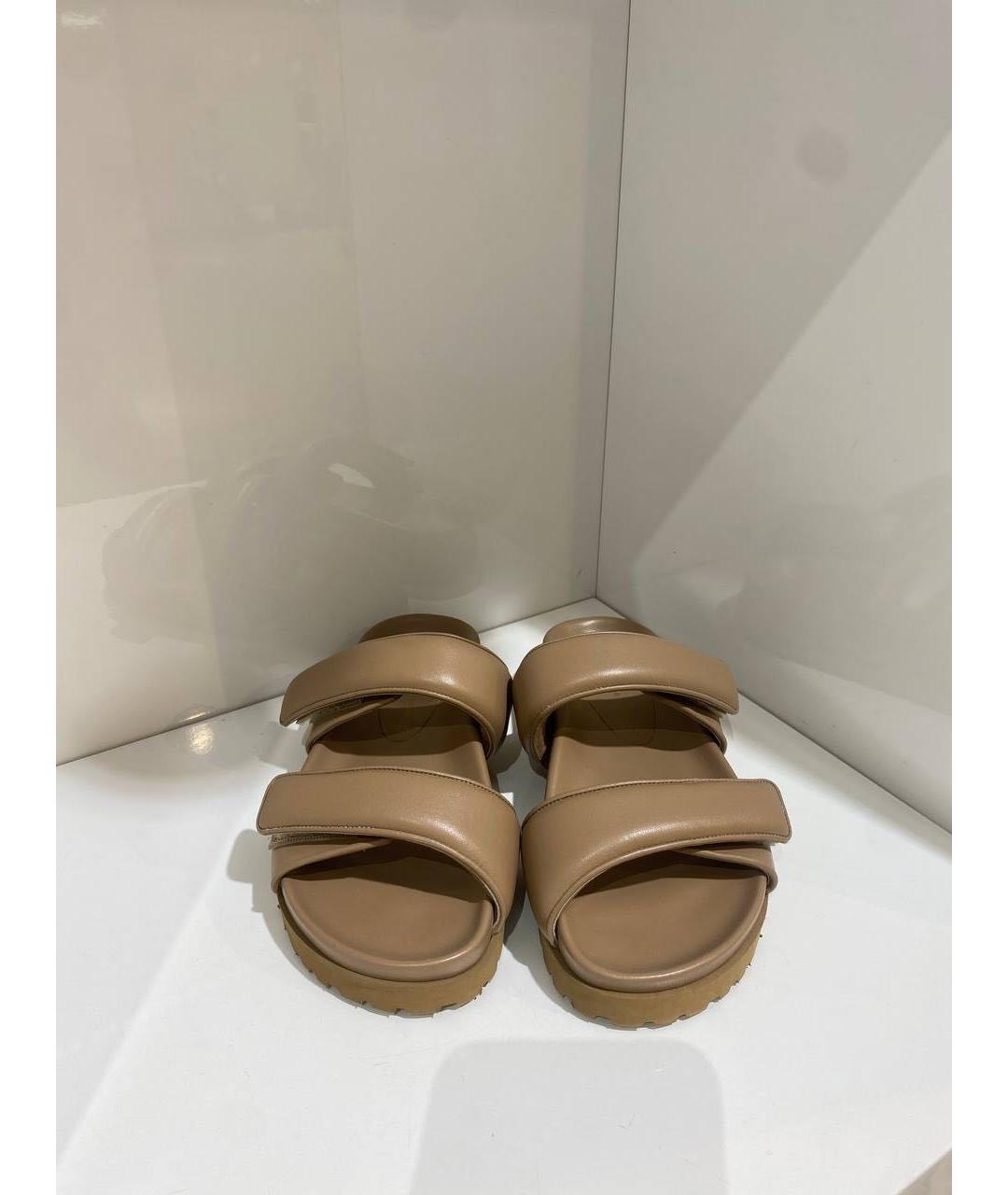 GIABORGHINI Бежевые кожаные сандалии, фото 2