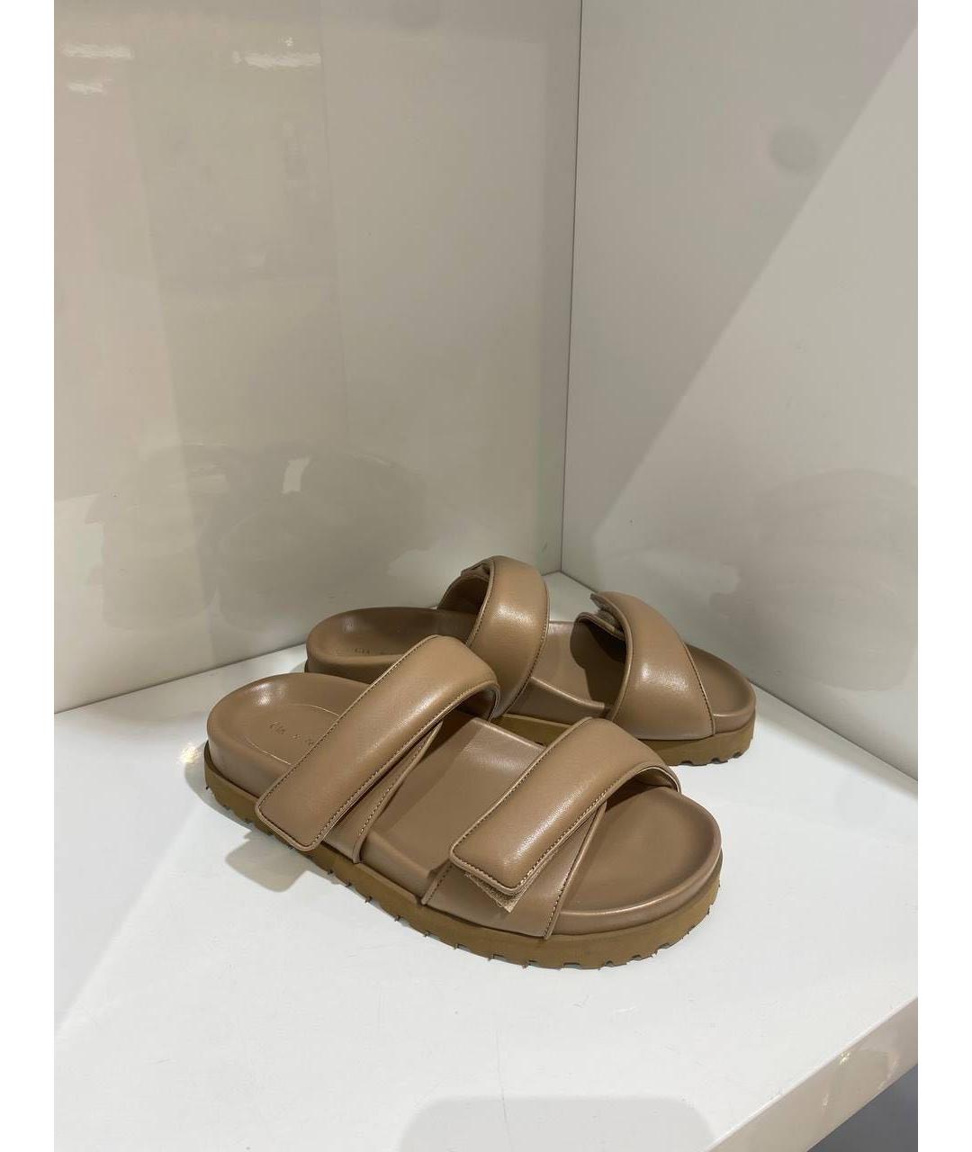 GIABORGHINI Бежевые кожаные сандалии, фото 4