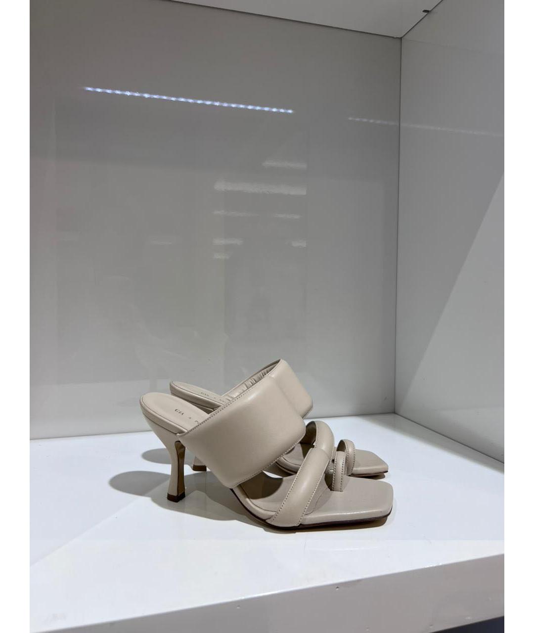 GIABORGHINI Бежевые кожаные мюли, фото 5