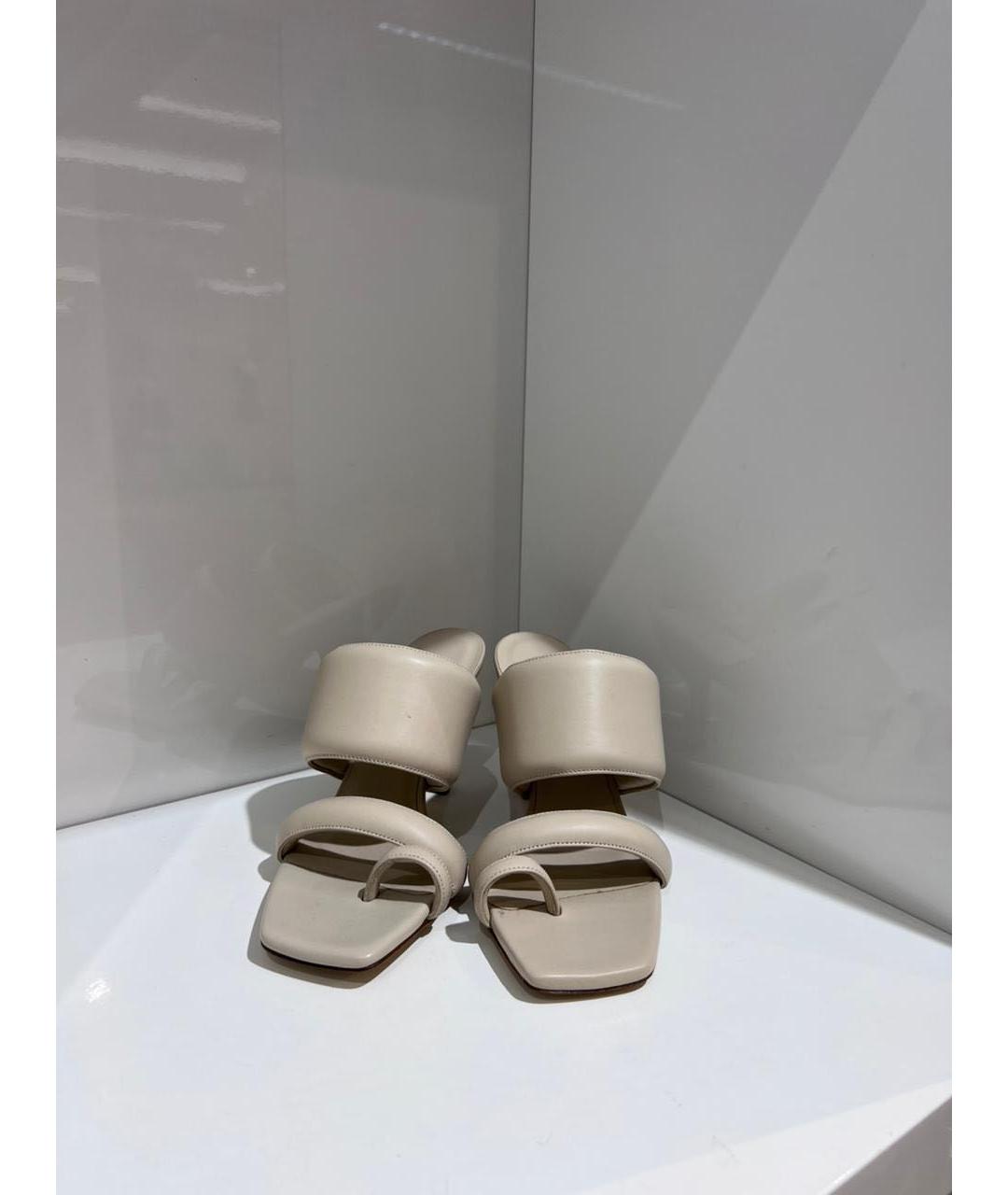 GIABORGHINI Бежевые кожаные мюли, фото 3