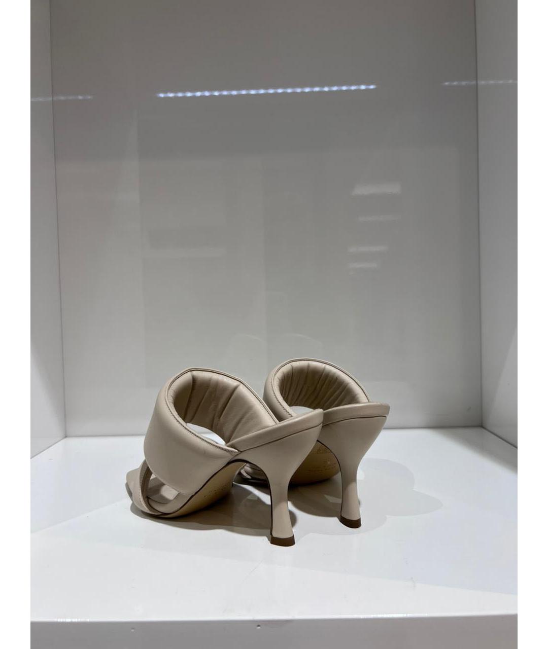 GIABORGHINI Бежевые кожаные мюли, фото 4