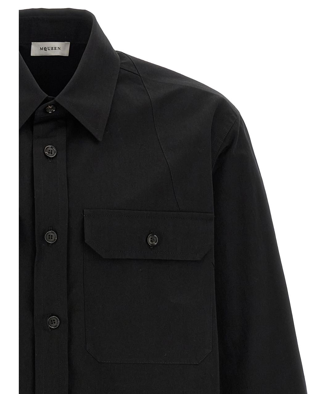 ALEXANDER MCQUEEN Черная хлопковая кэжуал рубашка, фото 3
