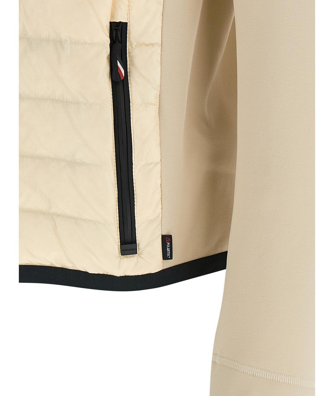 MONCLER GRENOBLE Бежевая полиамидовая куртка, фото 4
