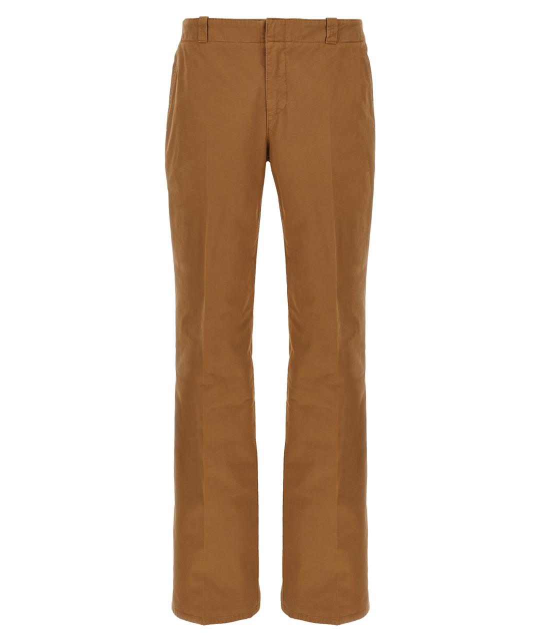 ALEXANDER MCQUEEN Коричневые хлопковые повседневные брюки, фото 1