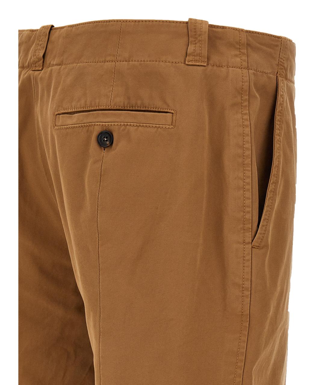 ALEXANDER MCQUEEN Коричневые хлопковые повседневные брюки, фото 4