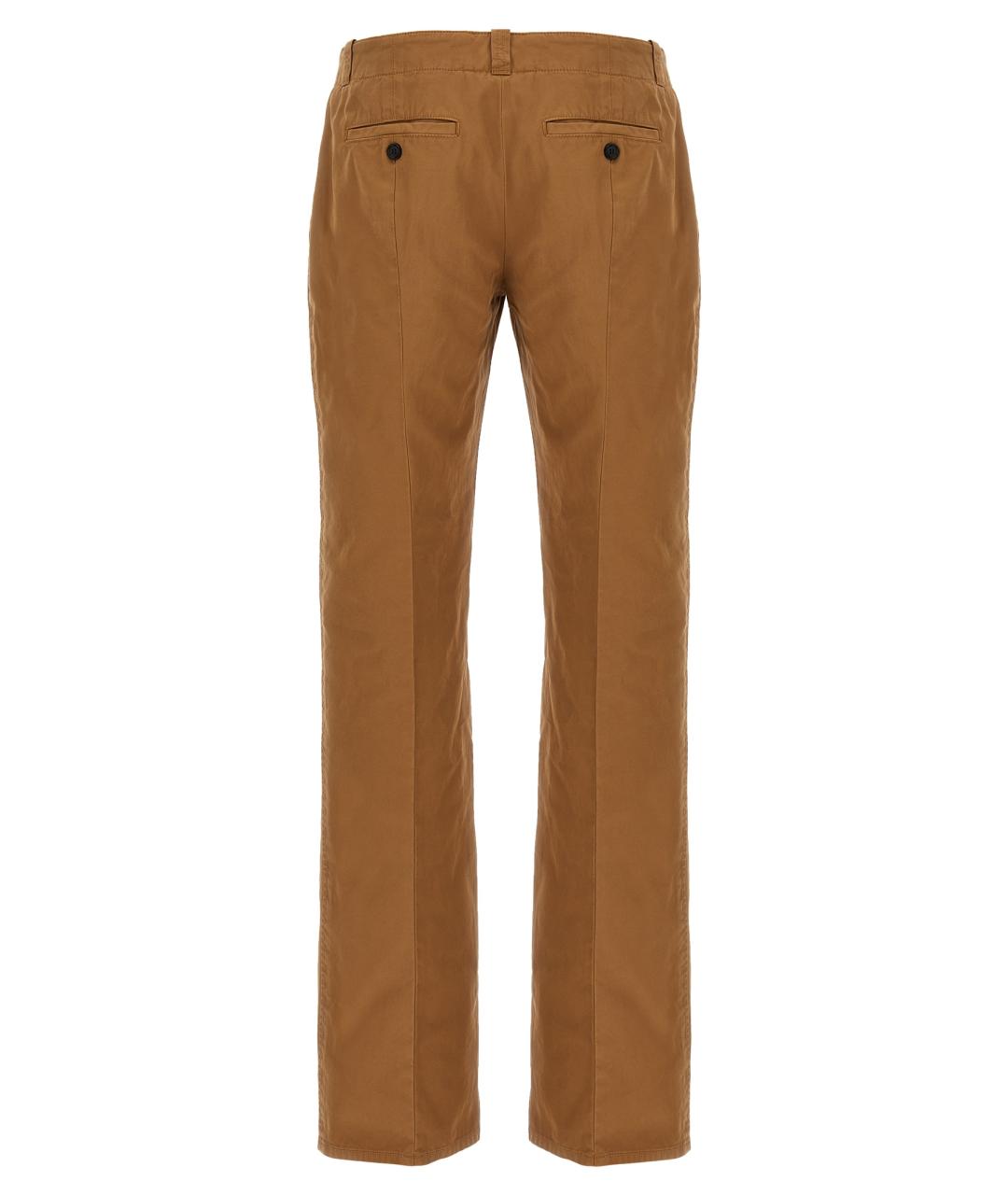 ALEXANDER MCQUEEN Коричневые хлопковые повседневные брюки, фото 2