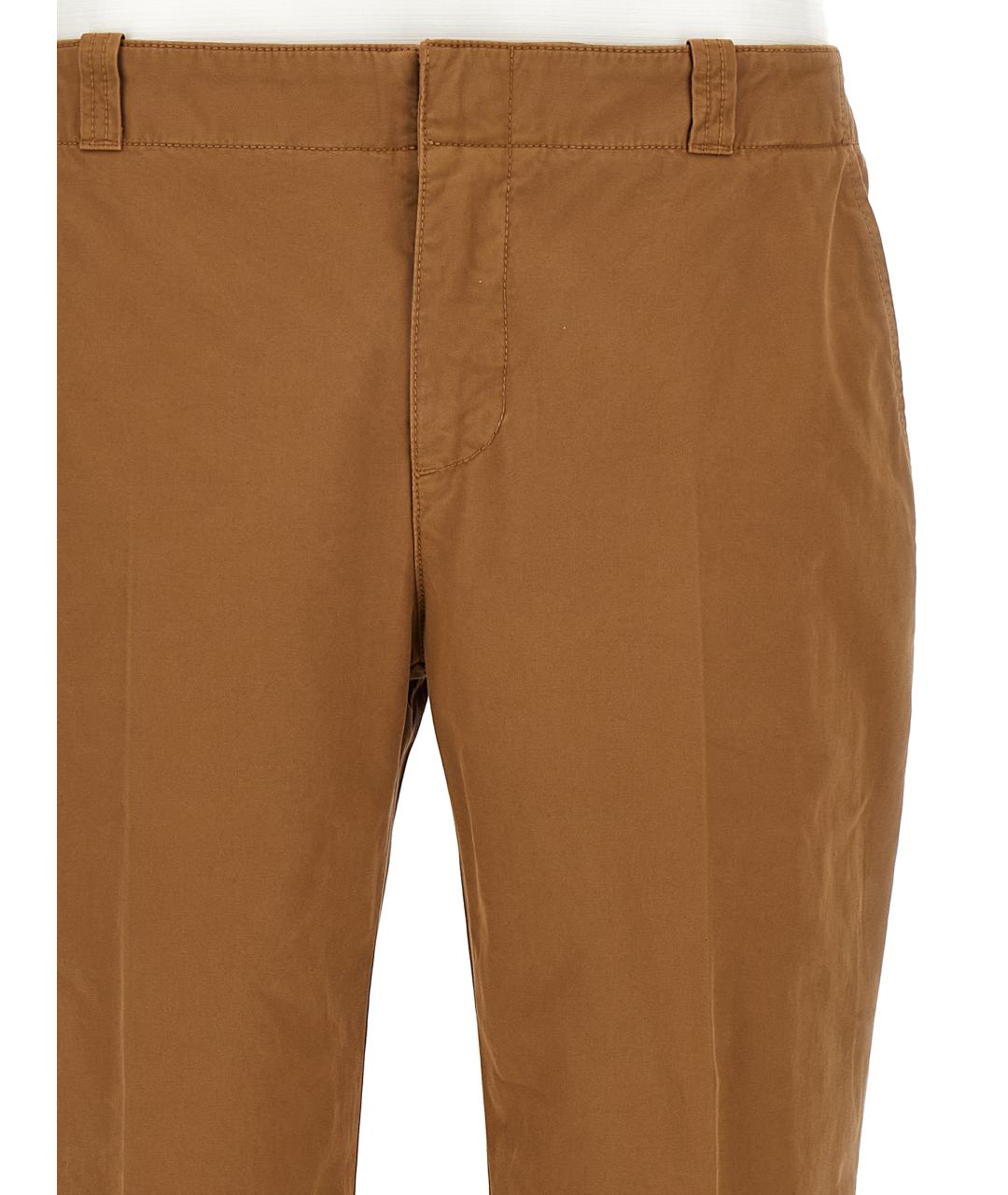 ALEXANDER MCQUEEN Коричневые хлопковые повседневные брюки, фото 3