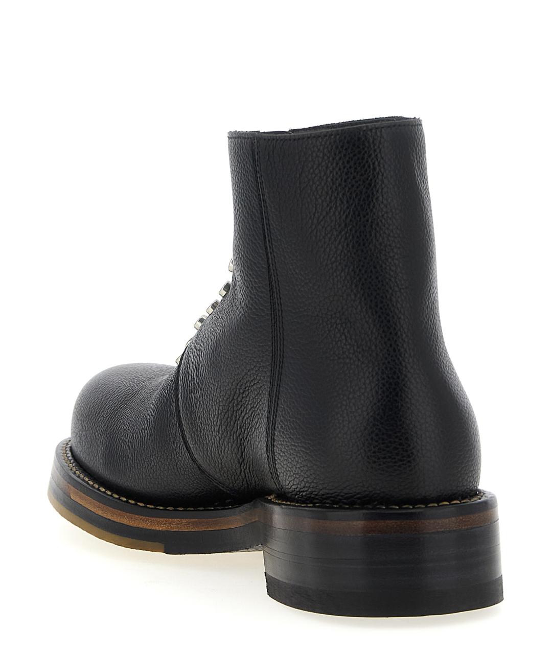 ALEXANDER MCQUEEN Черные кожаные высокие ботинки, фото 3