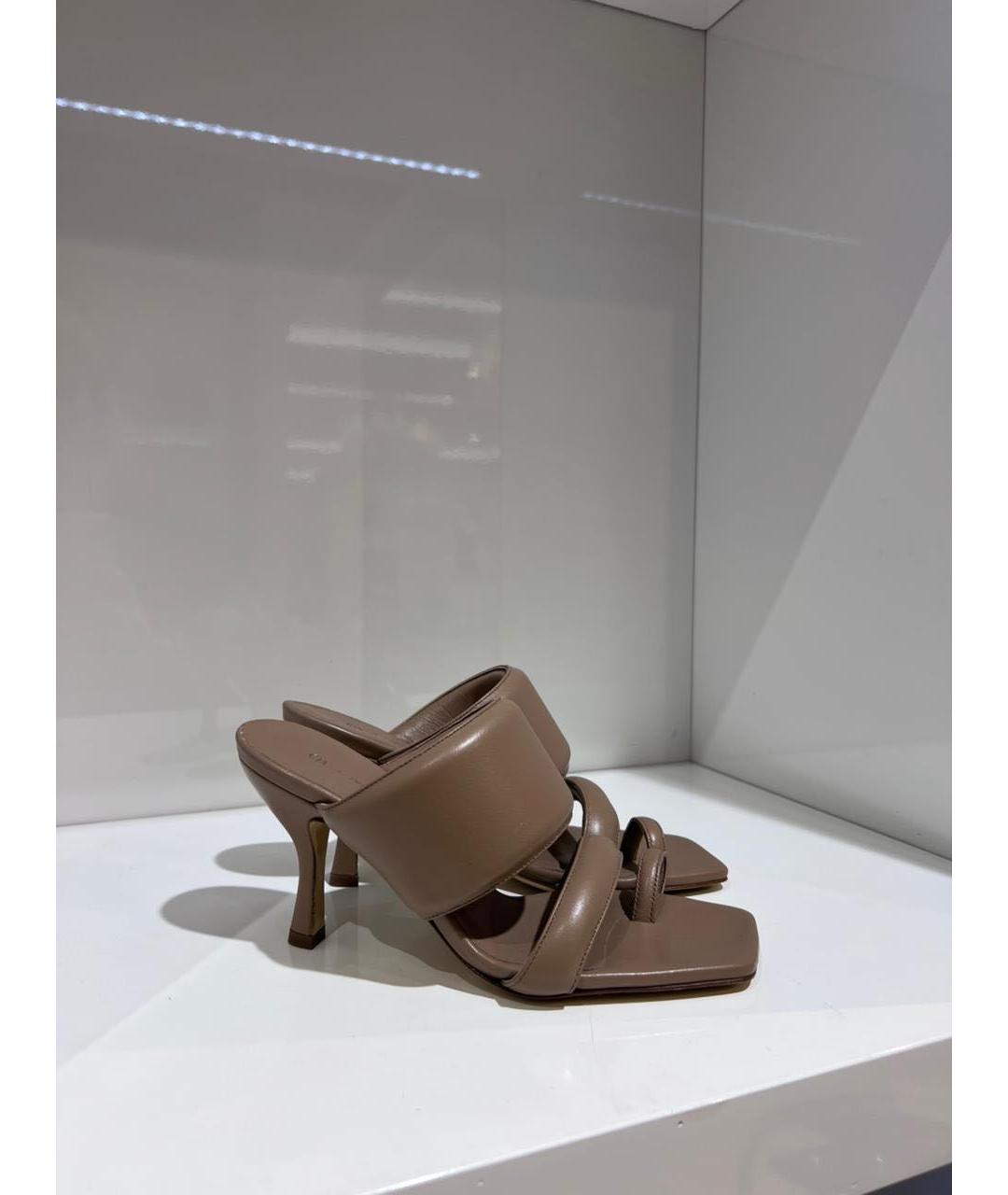 GIABORGHINI Коричневые кожаные мюли, фото 5