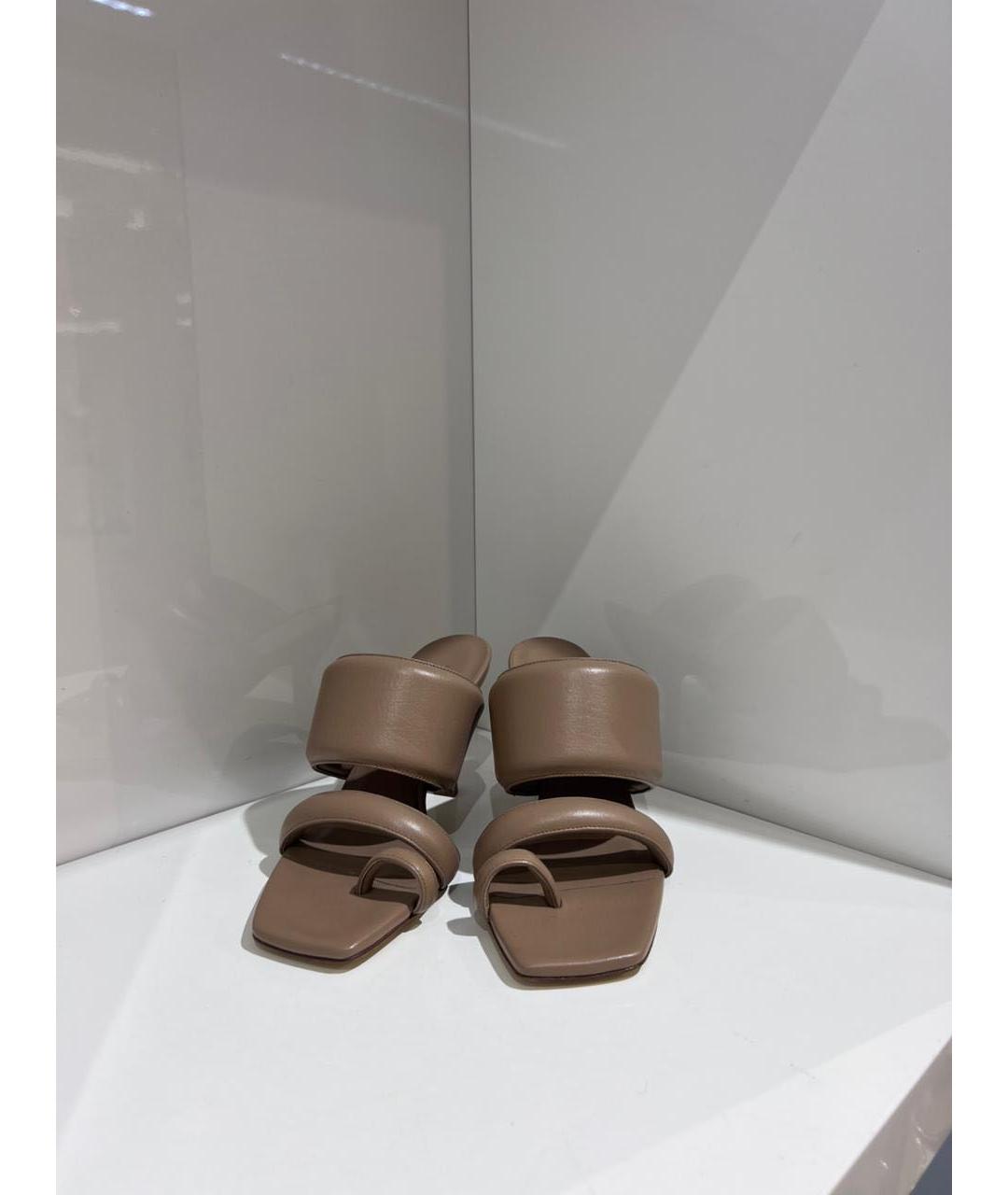 GIABORGHINI Коричневые кожаные мюли, фото 3