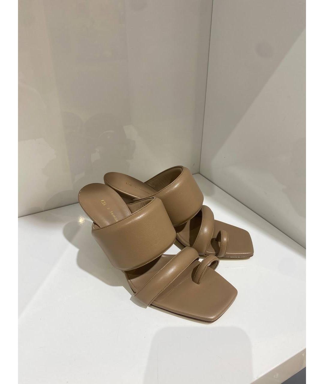 GIABORGHINI Коричневые кожаные мюли, фото 2