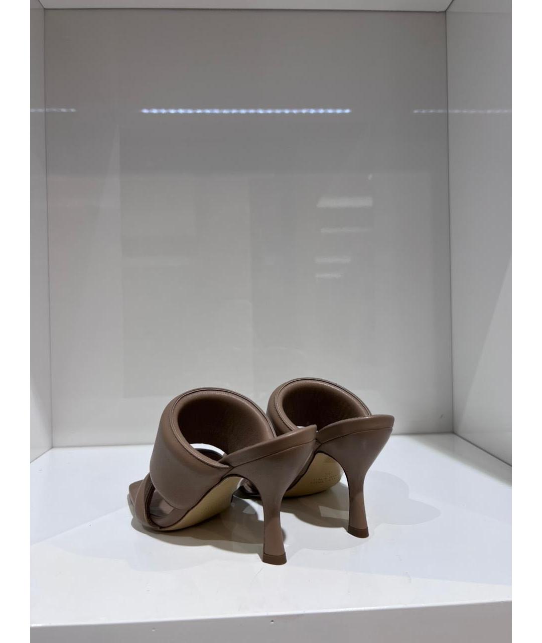 GIABORGHINI Коричневые кожаные мюли, фото 4