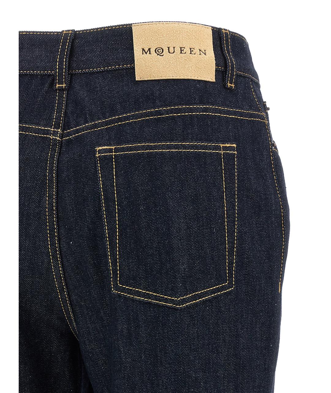 ALEXANDER MCQUEEN Синие хлопковые джинсы клеш, фото 4