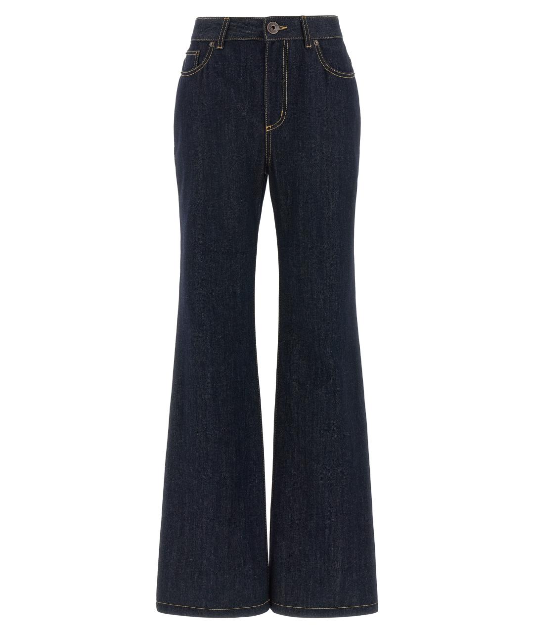 ALEXANDER MCQUEEN Синие хлопковые джинсы клеш, фото 1