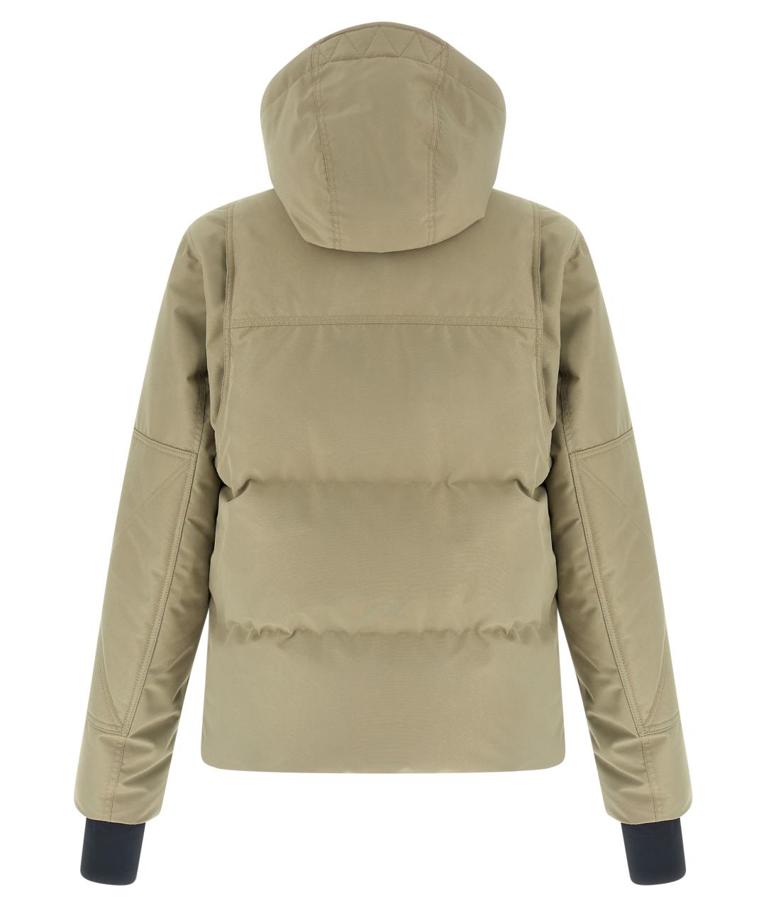 MONCLER GRENOBLE Бежевый полиэстеровый пуховик, фото 3