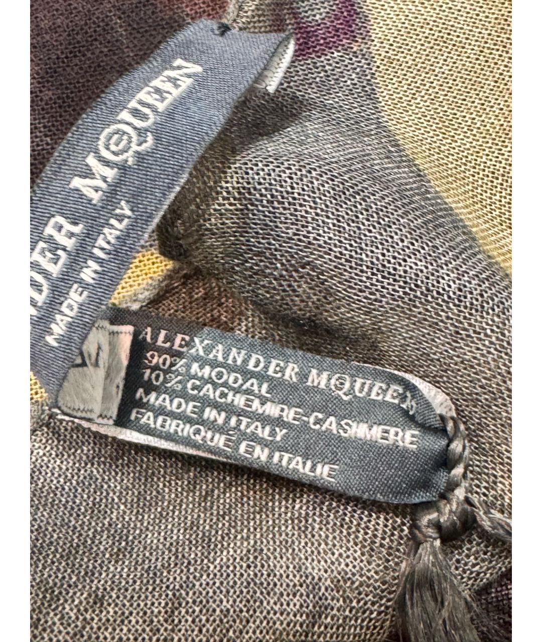 ALEXANDER MCQUEEN Серый кашемировый платок, фото 6