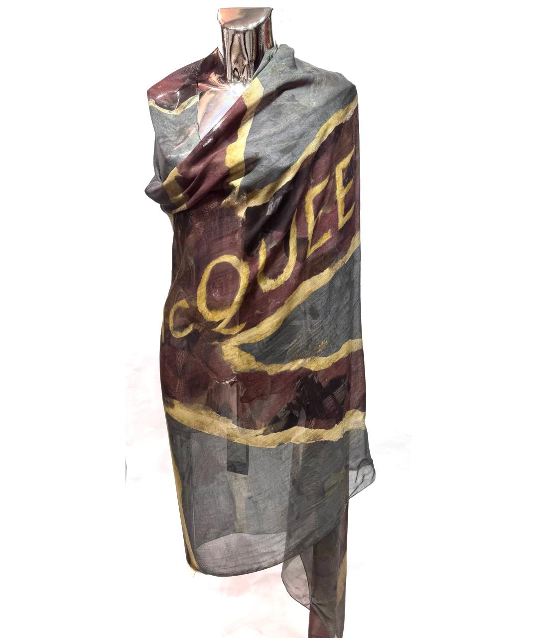 ALEXANDER MCQUEEN Серый кашемировый платок, фото 4