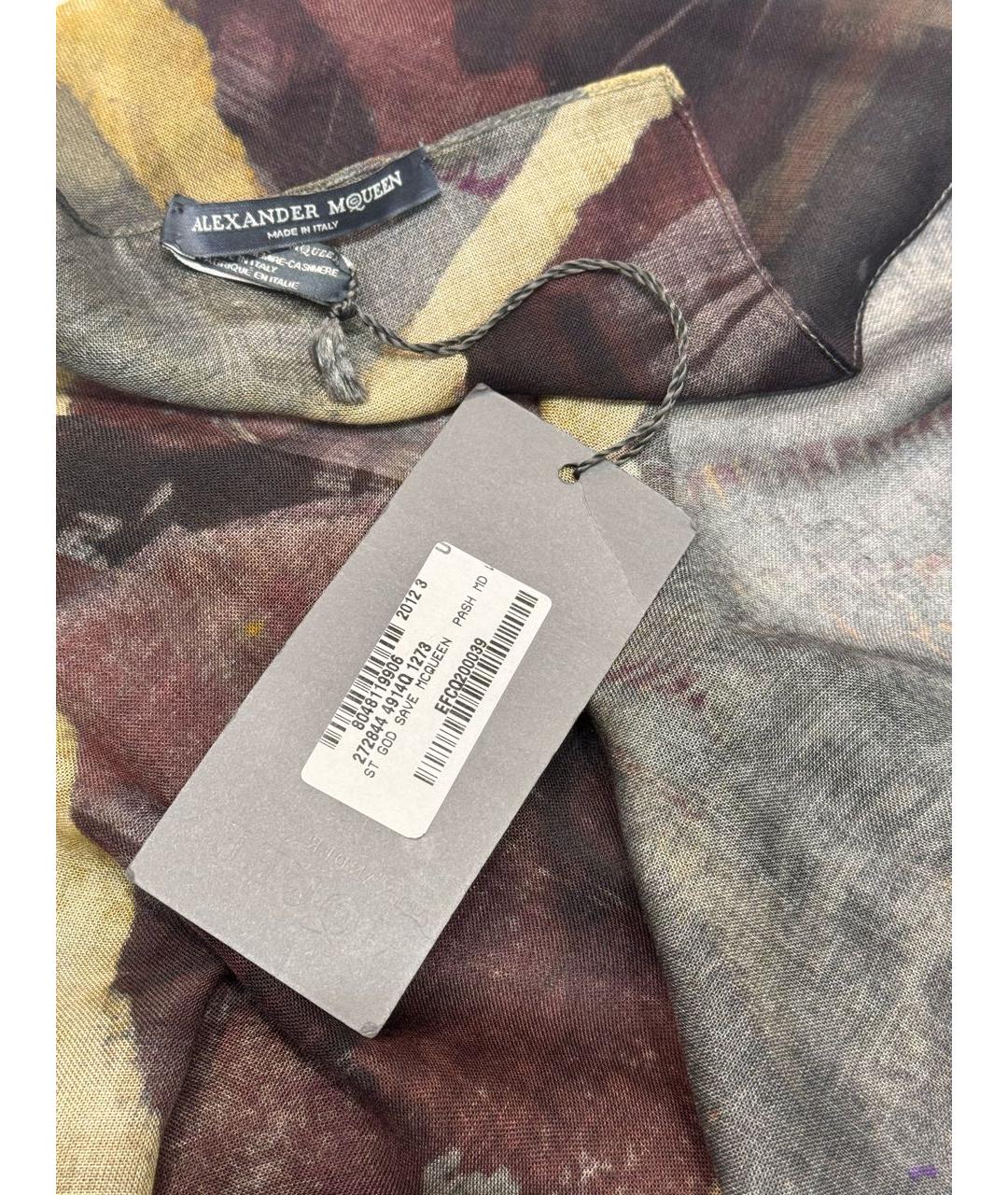 ALEXANDER MCQUEEN Серый кашемировый платок, фото 5