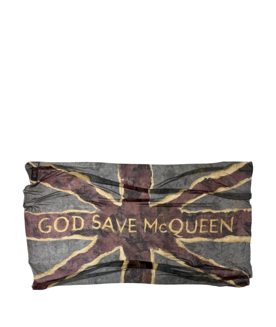 ALEXANDER MCQUEEN Серый кашемировый платок, фото 1