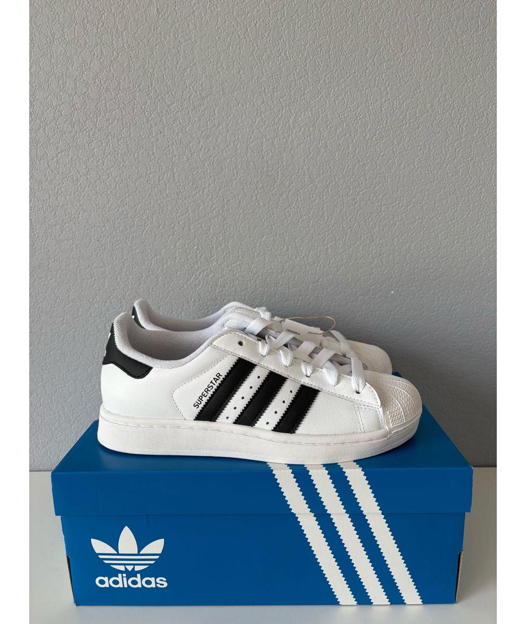 ADIDAS Белые кожаные кроссовки, фото 4