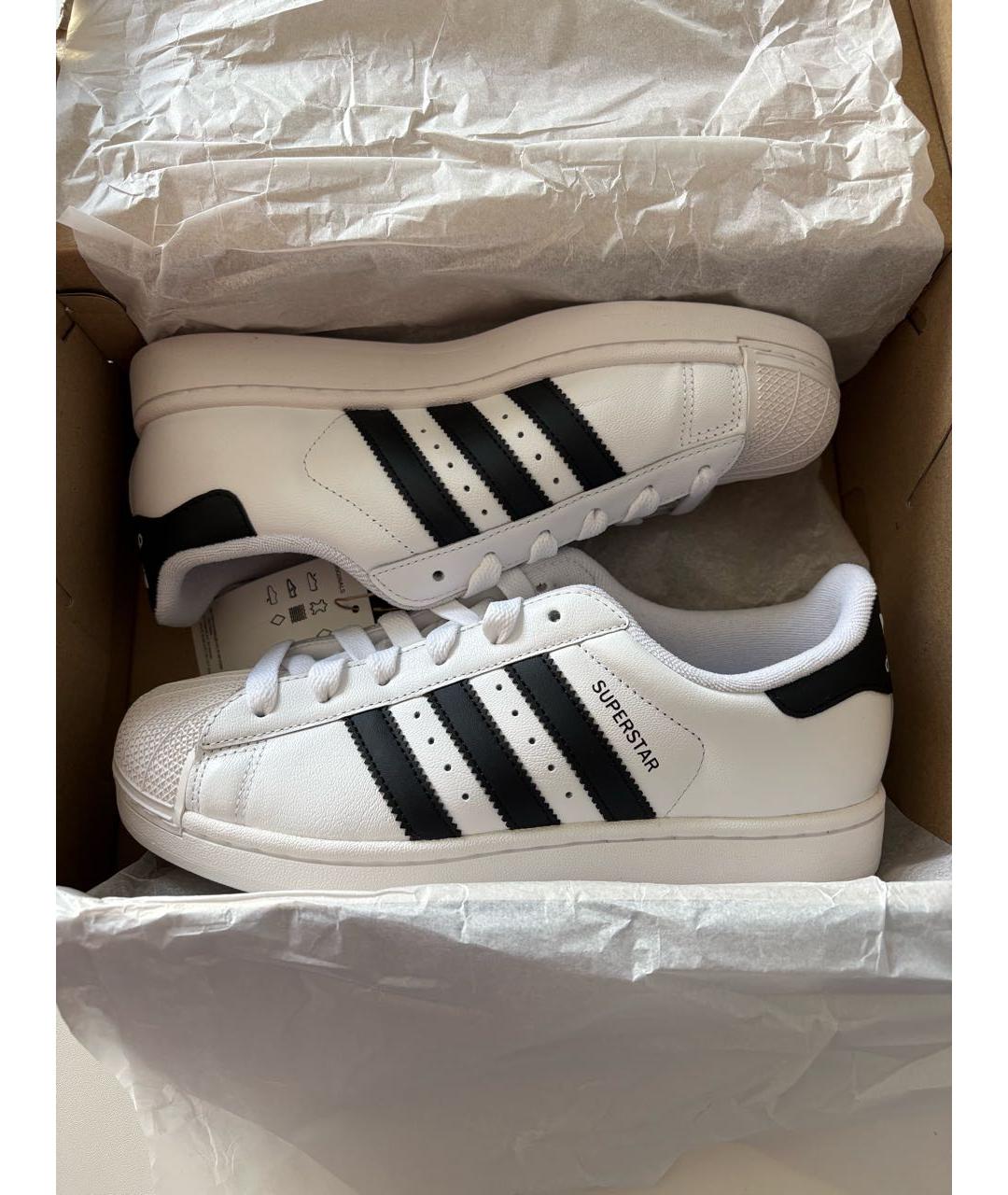 ADIDAS Белые кожаные кроссовки, фото 2