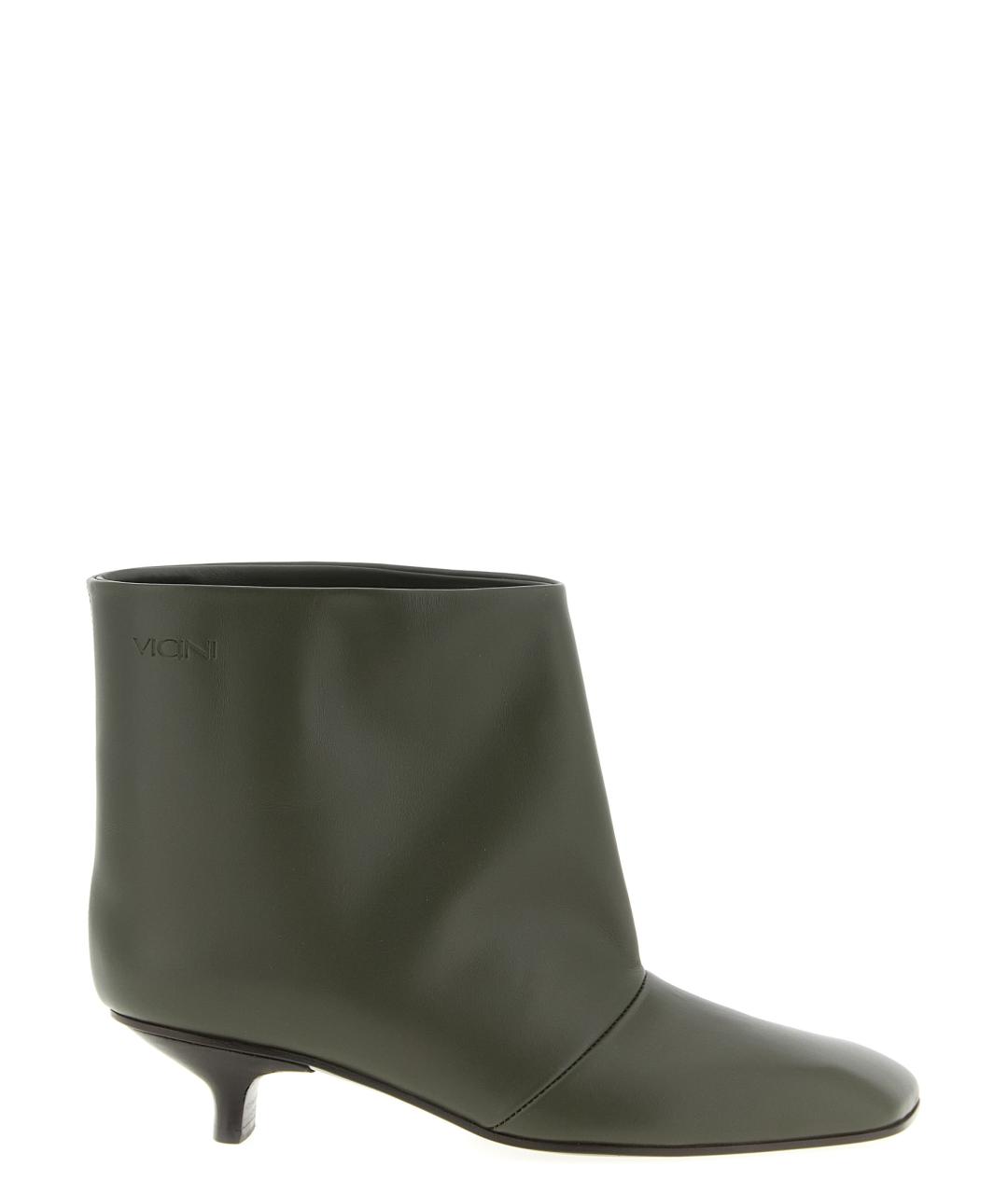 VICINI Зеленые кожаные ботильоны, фото 1