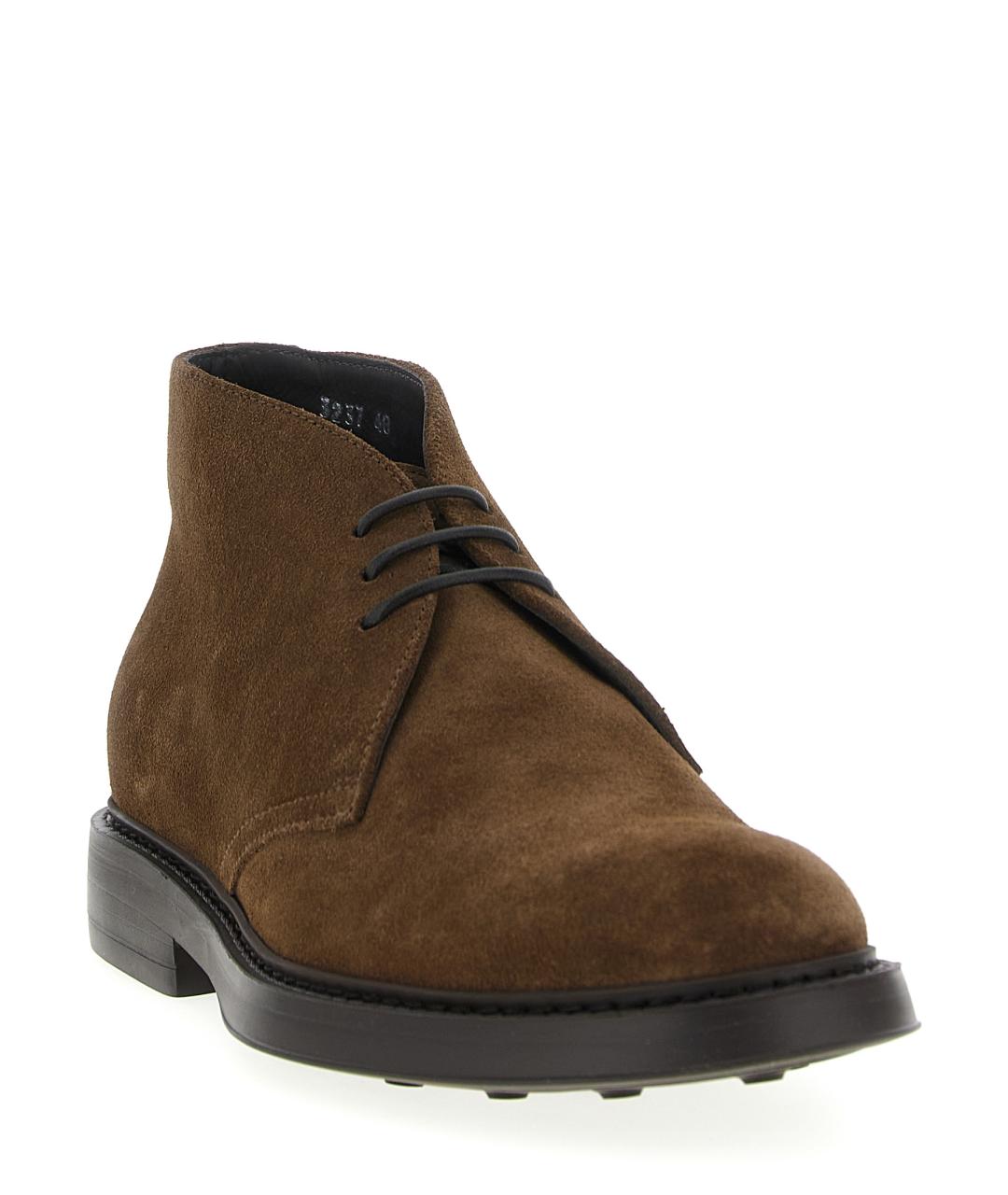 DOUCAL'S Коричневые замшевые низкие ботинки, фото 2