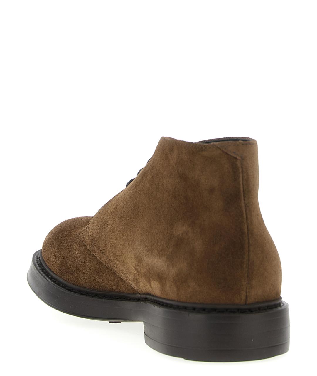 DOUCAL'S Коричневые замшевые низкие ботинки, фото 3