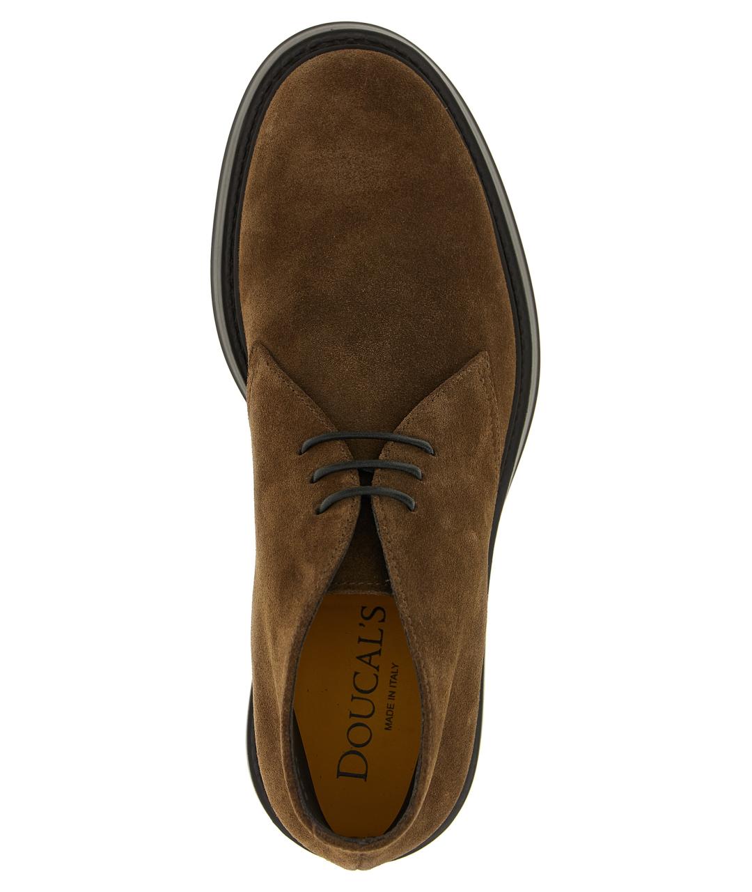 DOUCAL'S Коричневые замшевые низкие ботинки, фото 4
